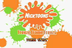 Nicktoons Freeze Frame Frenzy title screen for GameBoy Advance